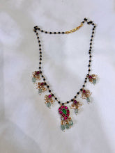Black Beads Mango Kundan Neckles set with Earrings - BB0040